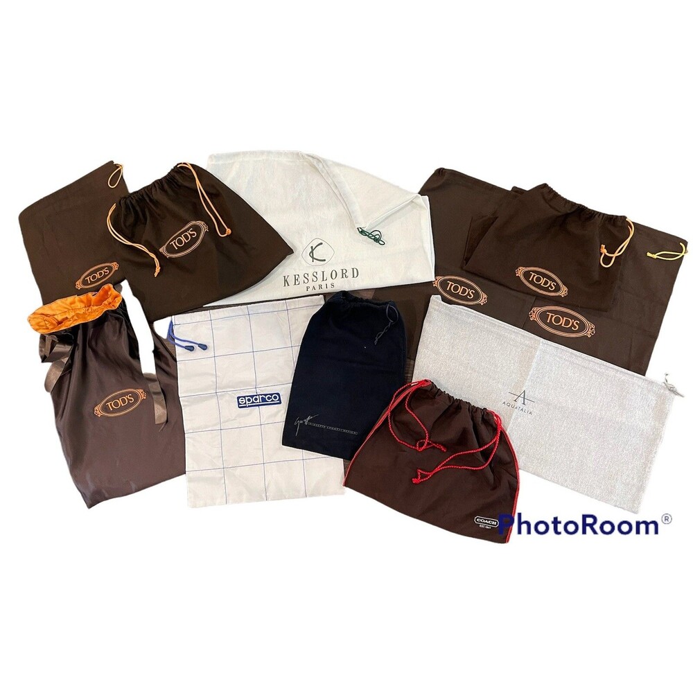 Designer Shoe Purse Dust Bags Lot of 11 Authentic Tods Coach Aquatalia  Upcycle